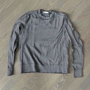 Everlane organic cotton sweater, navy blue & white, size small